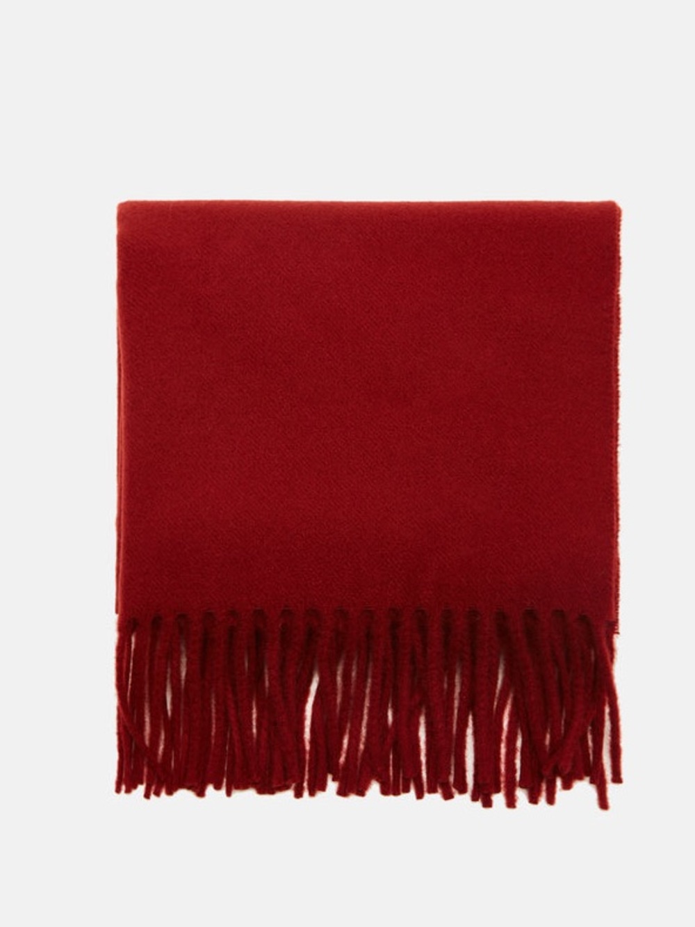 ACNE STUDIOS 100% Wool Scarf Shawl Fringe Red Made in Italy NWT - Picture 3 of 6